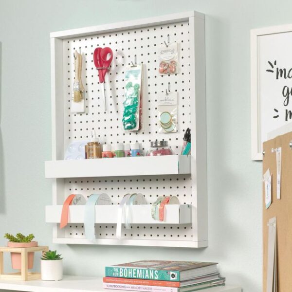 Teknik Craft Wall Mounted Peg Board W710 x D64 x H562mm White Finish - 5423411 DD