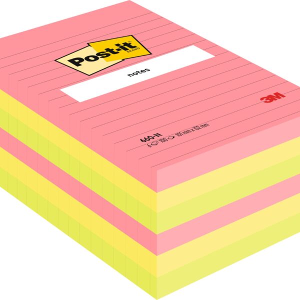 Post-it Large Notes, Assorted Neon Colou