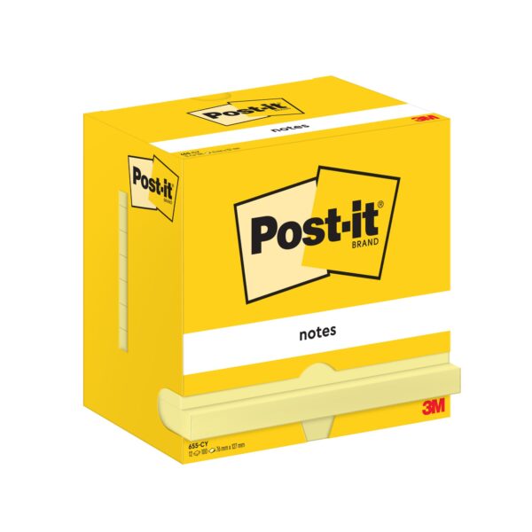 Post-it Notes, Canary Yellow, 76 mm x 12