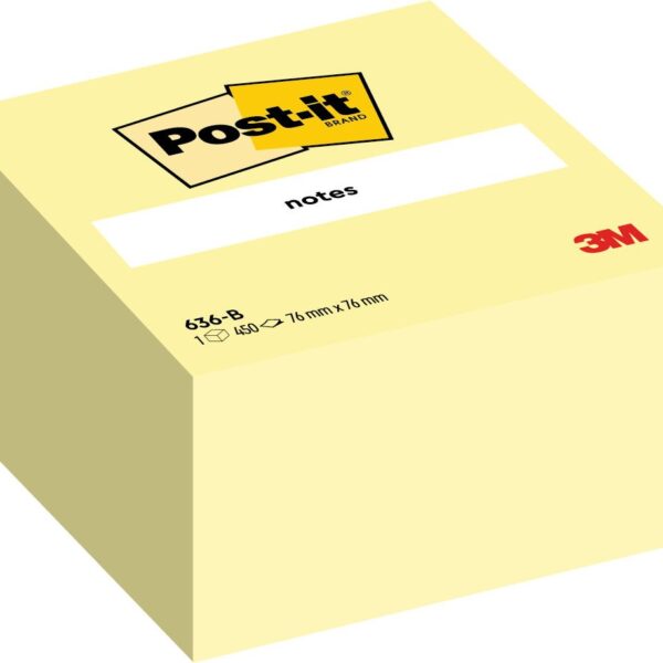 Post-it Notes Cube 636-B, Canary Yellow,