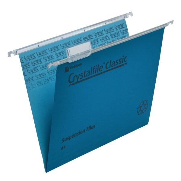 Rexel Crystalfile Classic A4 Suspension File Manilla 15mm V Base Blue (Pack 50) 78160 DD