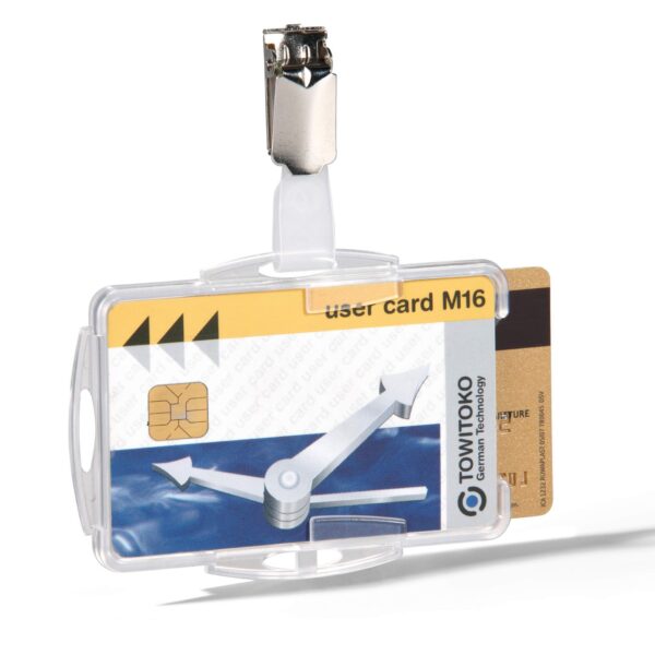 Durable Clip ID Card Holder Clear