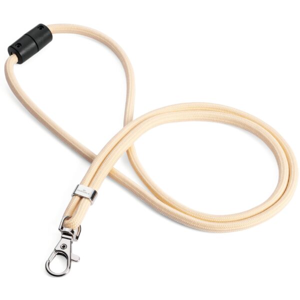 Durable Soft Recycled PET Plastic Fabric Lanyards with Safety Release Beige (Pack 10) - 824116