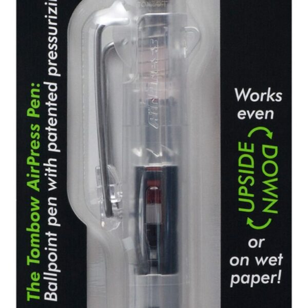 Tombow AirPress Retractable Ballpoint Pen 0.7mm Tip Transparent Barrel Black Ink - BC-AP20