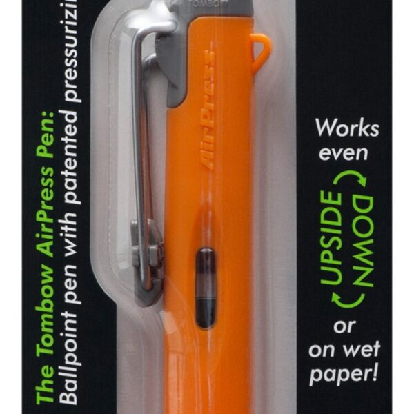 Tombow AirPress Retractable Ballpoint Pen 0.7mm Tip Orange Barrel Black Ink - BC-AP54
