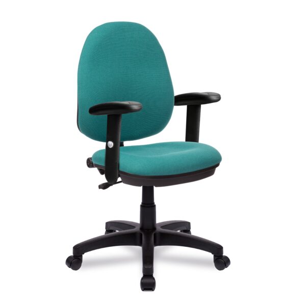 Nautilus Designs Java 100 Medium Back Single Lever Fabric Operator Office Chair With Height Adjustable Arms Green - BCF/I300/GN/ADT DD