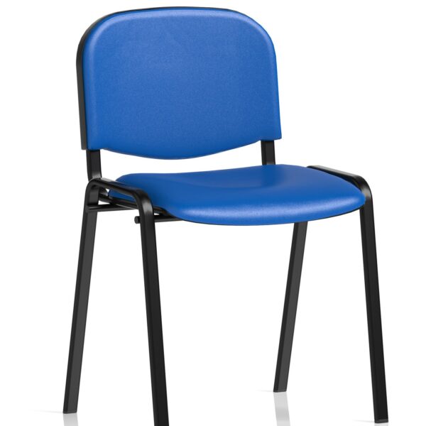 ISO Stacking Chair Blue Vinyl Black Frame BR000063 DD