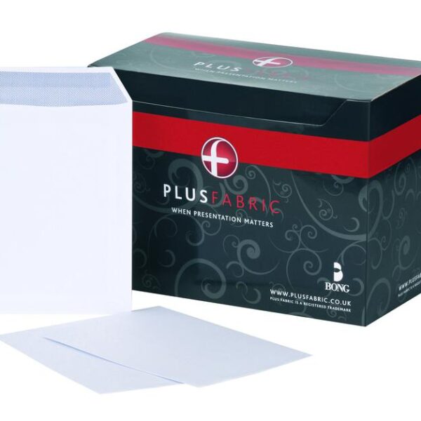 Plus Fabric Pocket Envelope C5 Self Seal Plain 120gsm White (Pack 500) - D26170