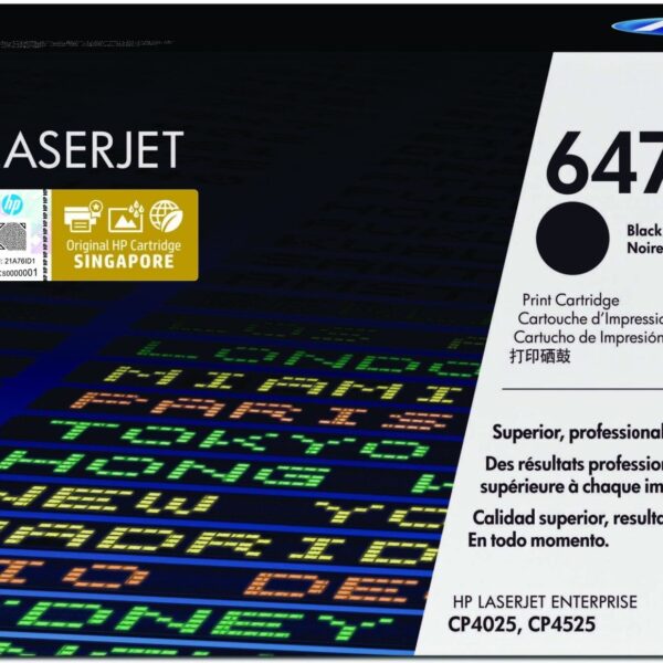 HP CE260A (647A) Black Toner