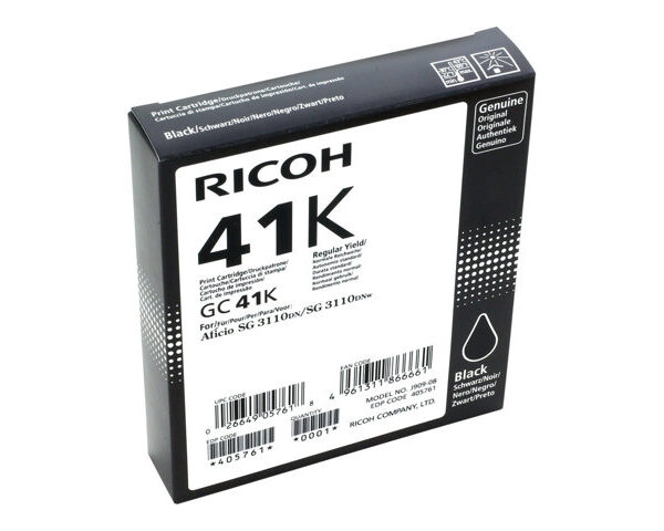 Ricoh SG2100 Black Gel Ink Hi Yld GC41K