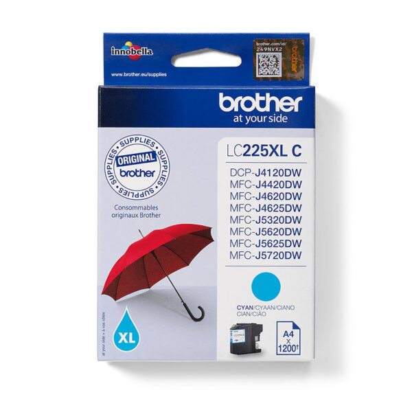 Brother LC225XLC Cyan Orig Hi Cap Ink