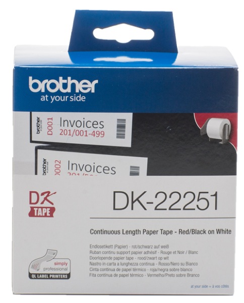 Brother DK-22251 Paper Tape Red/Blk