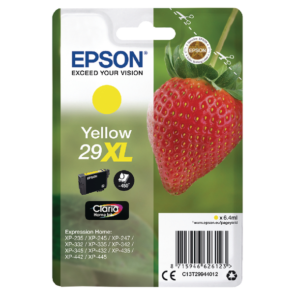 OEM Epson Yellow 29XL Claria Home Ink