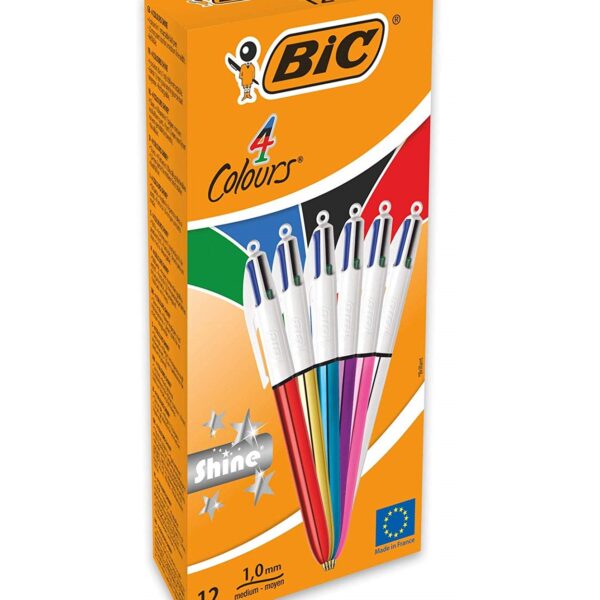 BIC 4 Colours Asstd Shine Ballpoint Pens