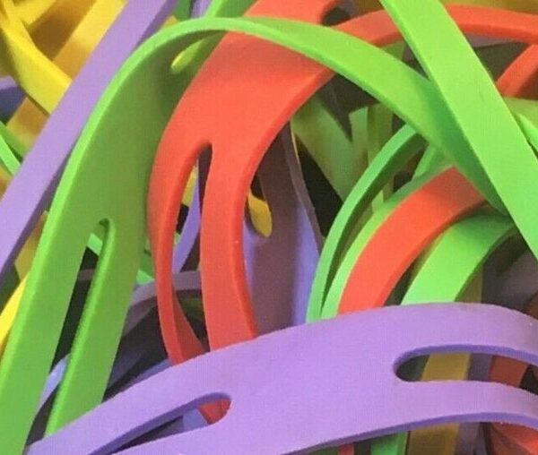 ValueX Rubber X Band Assorted Colours 150mm Diameter 100grams - RBX/Nat