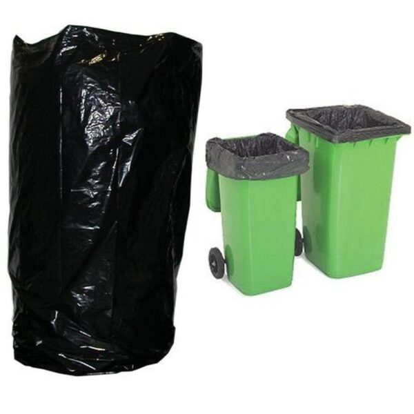 ValueX Light Duty Wheelie Bin Liner 240L Black (Pack 100) 0703012