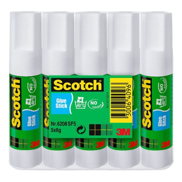 Scotch Permanent Glue Stick, 5 Sticks, 8