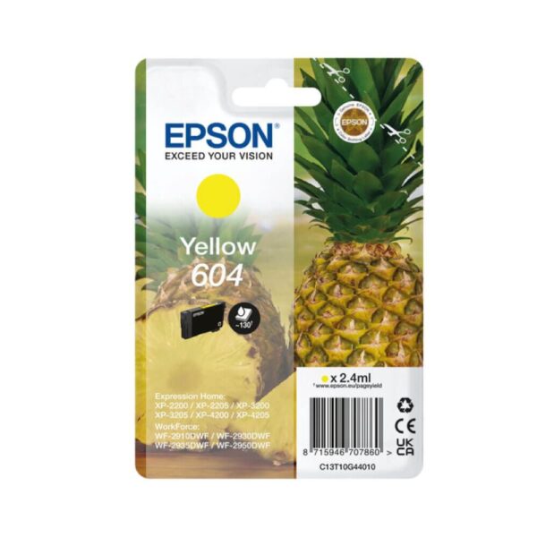 Epson 604 T10G44010 Yellow Orig Ink Cart