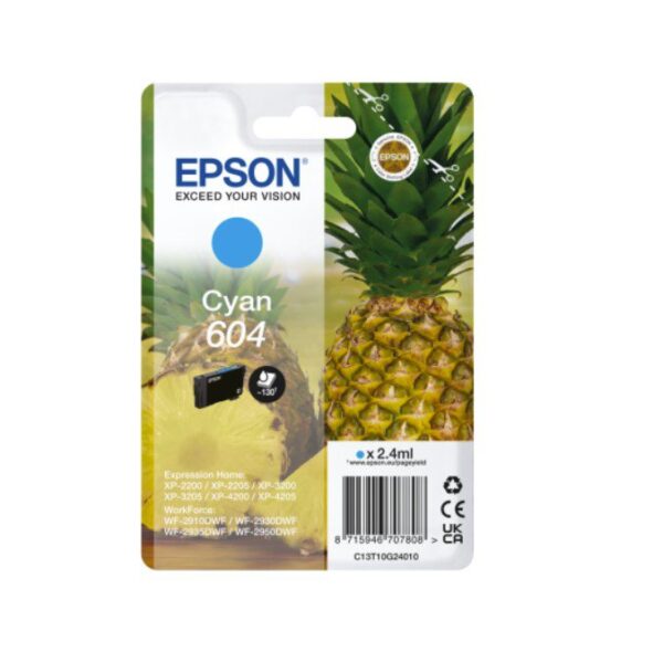 Epson 604 T10G24010 Cyan Orig Ink Cart
