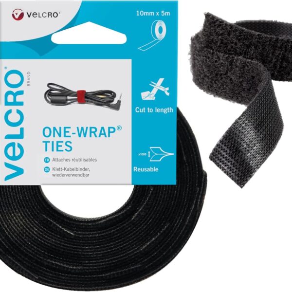 VELCRO OneWrap Ties Black 10mmx5m - 40100