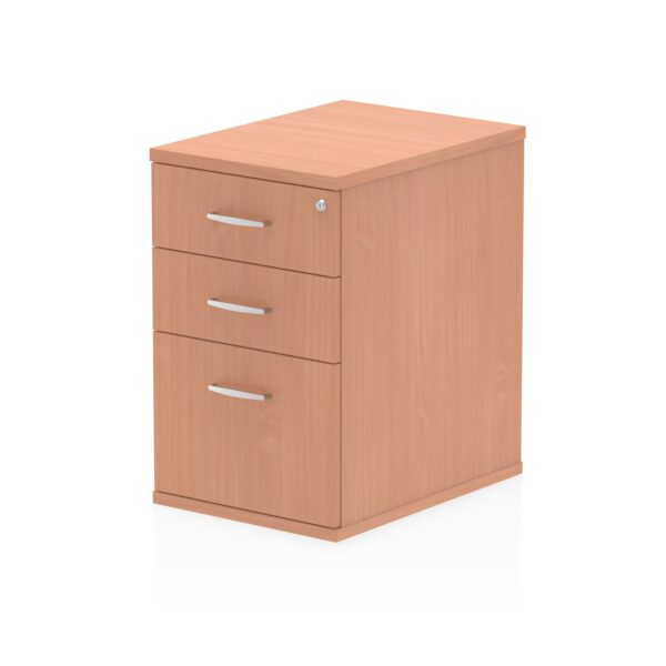 Impulse 600mm Deep 3 Drawer Desk High Pedestal Beech I000069 DD