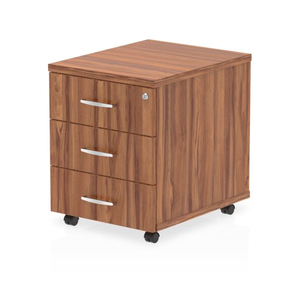 Dynamic Impulse 3 Drawer Mobile Pedestal Walnut I000125 DD