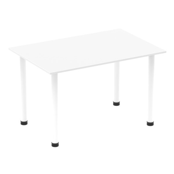 Impulse 1200mm Straight Table White Top White Post Leg I003680 DD