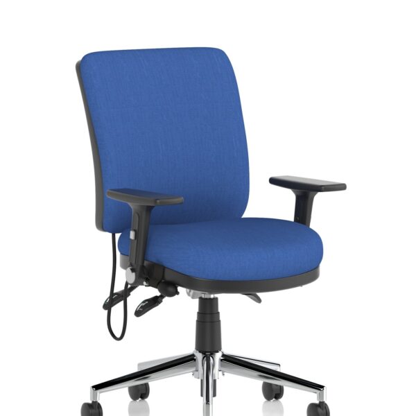 Chiro Medium Back Chair Blue With Adjustable And Folding Arms KC0004 DD