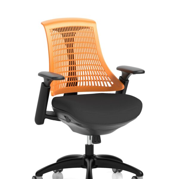 Flex Medium Back Task Operator Office Chair with Arms Black Frame Orange/Black - KC0075 DD