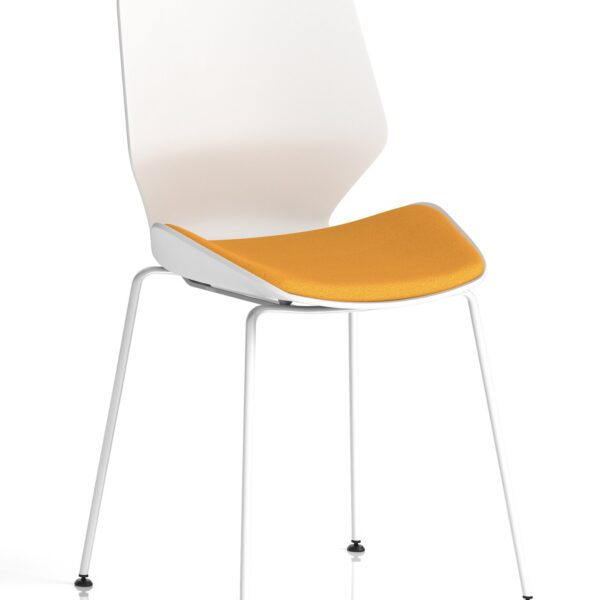 Dynamic Florence Visitor Chair With White Frame and Senna Yellow Fabric Seat - KCUP1539 DD