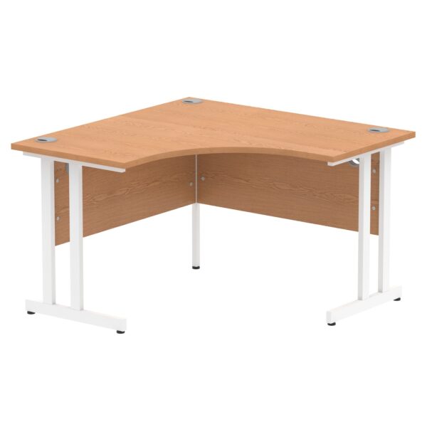 Dynamic Impulse 1200mm Corner Desk Oak Top White Cantilever Leg MI002841 DD