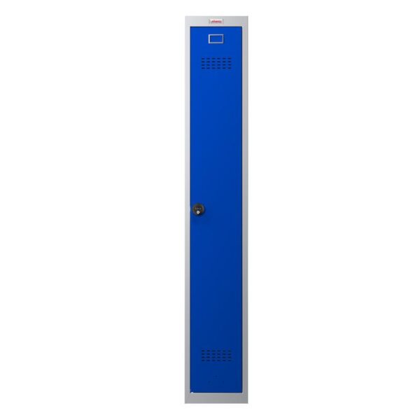Phoenix PL Series 1 Column 1 Door Personal Locker Grey Body Blue Door with Combination Lock PL1130GBC DD