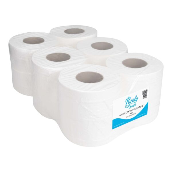 Purely Smile Centrefeed Roll 2 Ply 150m White (Pack 6) PS1212