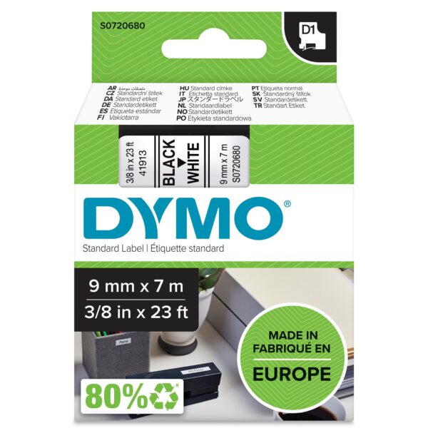 DYMO 40913 (S0720680) Label Tape Black o