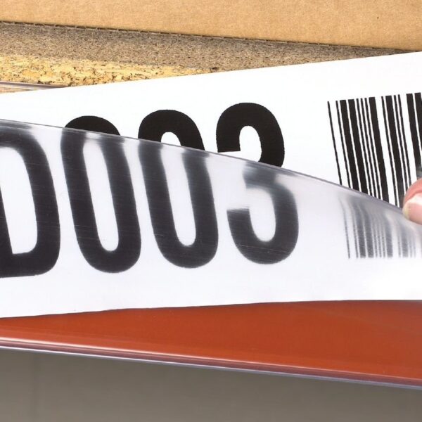 Beaverswood Magnetic Ticket Holder (Clear) With Card Insert (White) For Shelving and Racking H54mmxW100mm (Pack 100) - TS510M