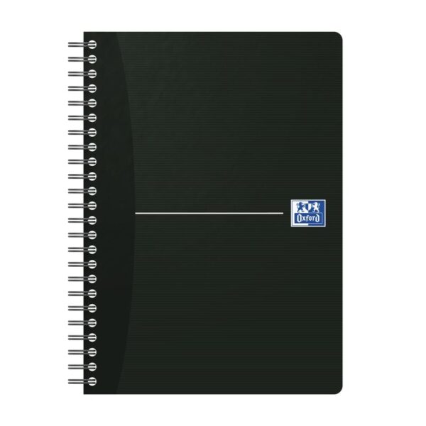 Oxford Essentials Notebook A5 Soft Card Wirebound 180 Pages SCRIBZEE Compatible Black (Pack 5) 100103627