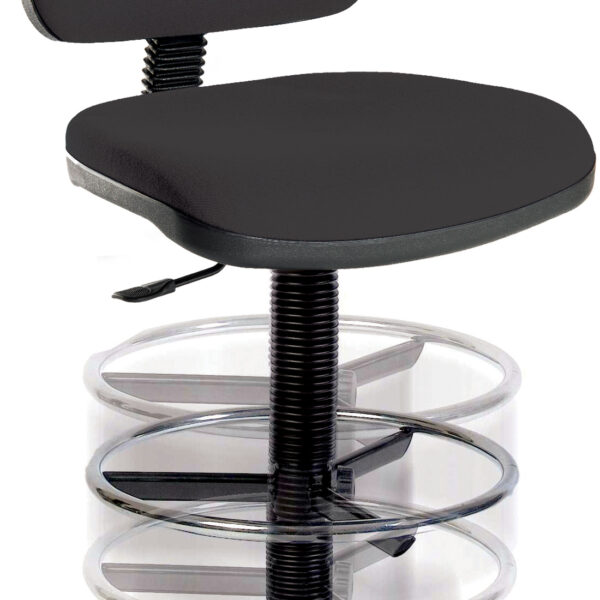 Ergo Blaster Deluxe Draughter Medium Back Fabric Operator Office Chair with Height Adjustable Arms Black - 11001164BLK/0280