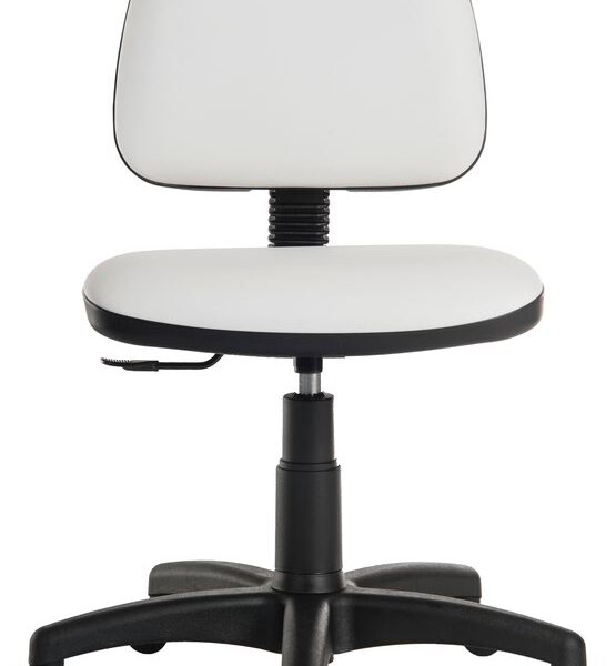 Ergo Blaster Medium Back PU Operator Office Chair with Fixed Arms White - 1100PUWHI/0288