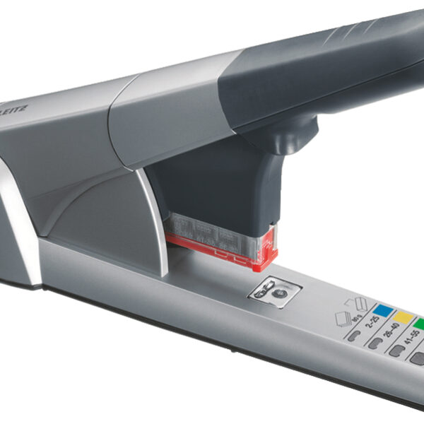 Leitz 5551 Full Strip Heavy Duty Stapler Flat Clinch 80 Sheet Silver 55510084