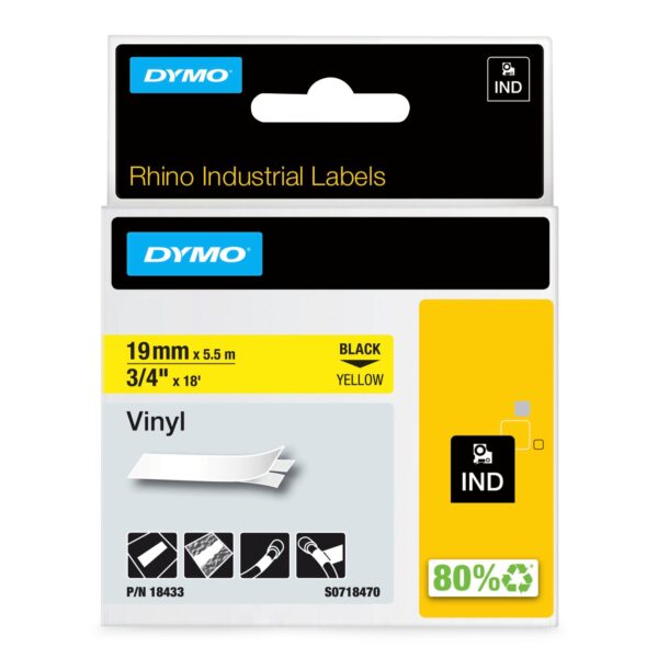 Dymo 18433/S0718470 Ribbon Vinyl black o