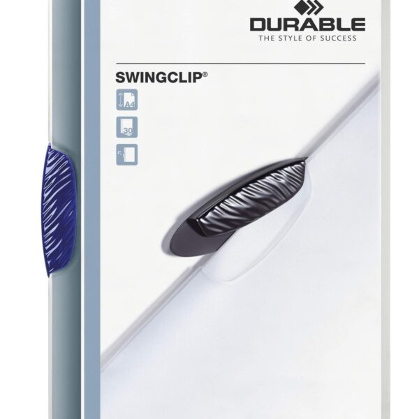 Durable SWINGCLIP 30 A4 Document Clip Folder A4 Dark Blue (Pack 25) - 226007