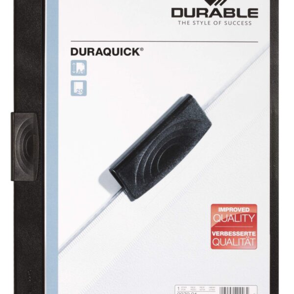 Durable DuraQuick 20 A4 Clip Folder Black PK20 - 227008 - 227001
