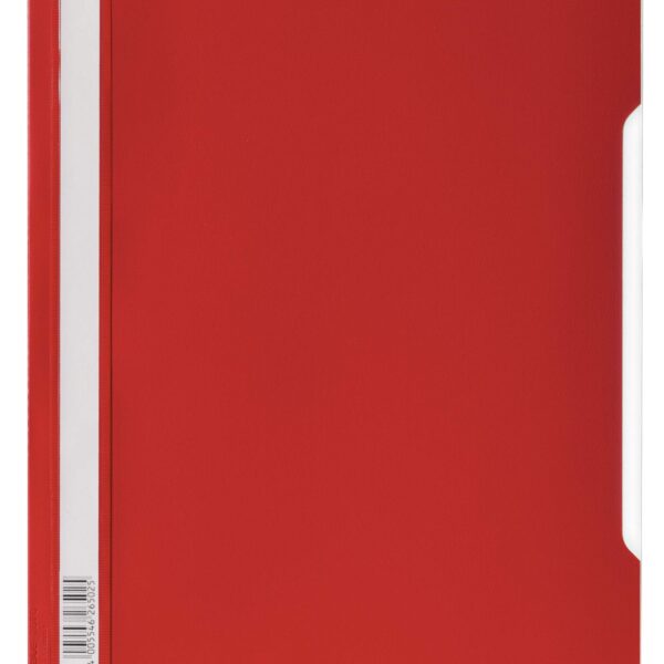 Durable Clear View Project Report File & Document Folder Extra Wide Format A4 Red (Pack 50) - 257003