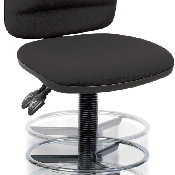 Ergo Twin Deluxe Draughter High Back Fabric Operator Office Chair without Arms Black - 2900BLK/1164