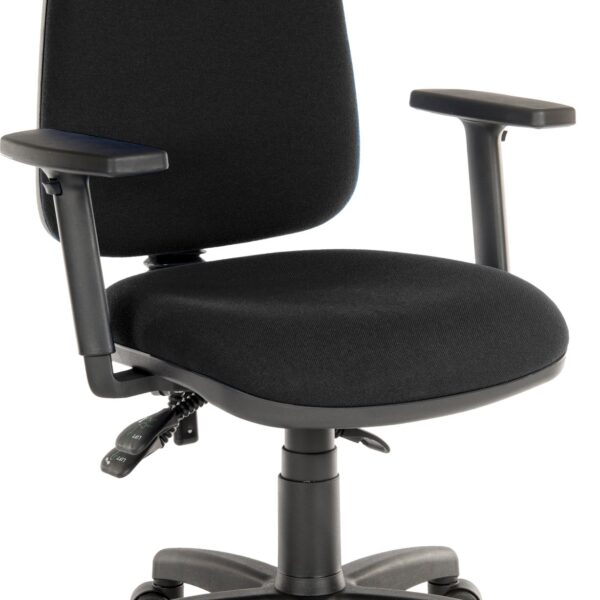 Ergo Trio Ergonomic High Back Fabric Operator Office Chair with Height Adjustable Arms Black - 2901BLK/0280