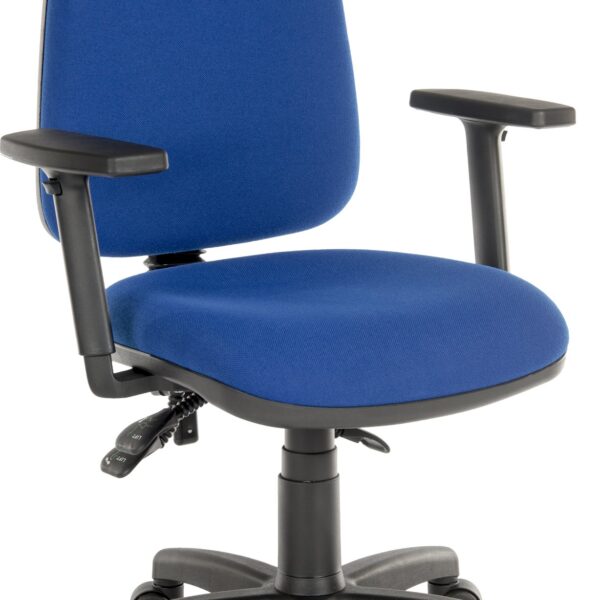 Ergo Trio Ergonomic High Back Fabric Operator Office Chair with Height Adjustable Arms Blue - 2901BLU/0280