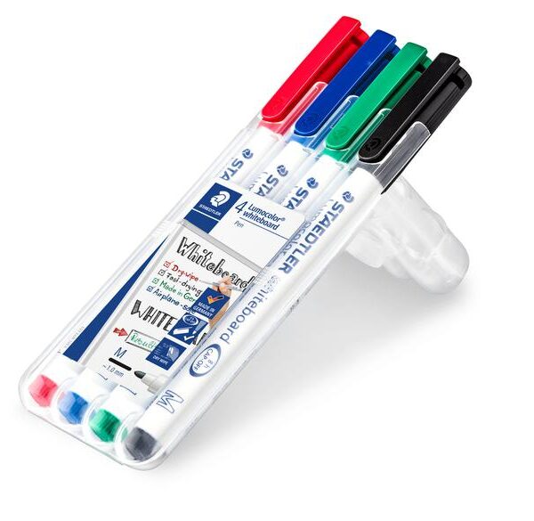 Staedtler Lumocolor Whiteboard Marker Bullet Tip 2mm Line Assorted Colours (Pack 4) - 351WP4