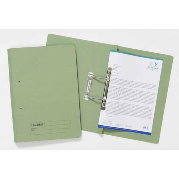 Guildhall Spring Transfer File Manilla Foolscap 285gsm Green (Pack 25) - 346-GRNZ
