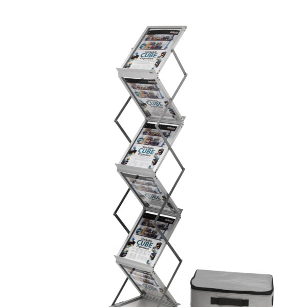 Deflecto Literature Display Floor Standing Folding 6 Shelves A4 Portrait 36100