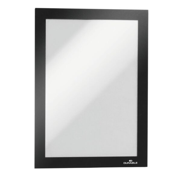 Durable DURAFRAME Self-Adhesive Sign & Document Holder with Magnetic Frame A5 Black - 489801